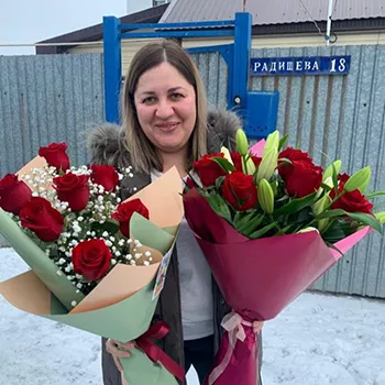 фото получателя букета