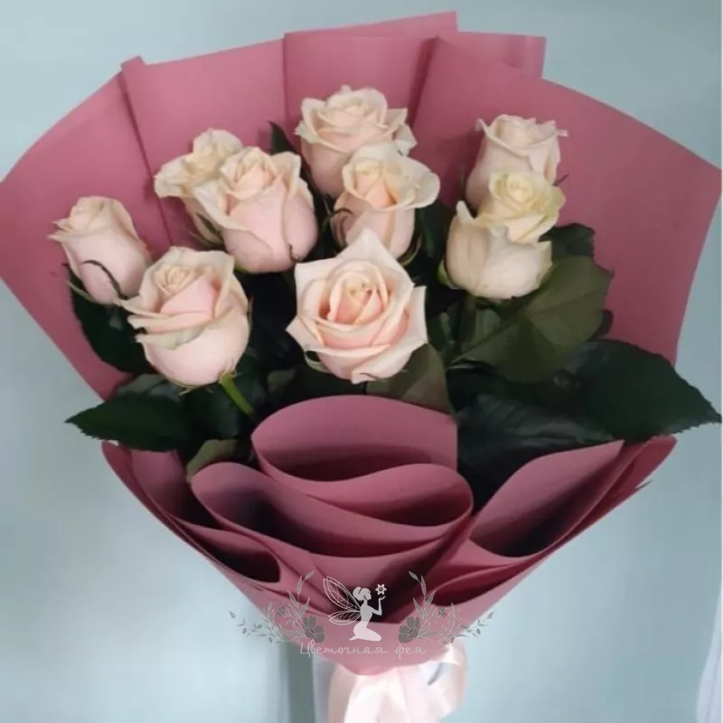 Букет роз &laquo;зефирная мечта&raquo;