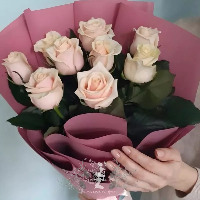 Букет роз &laquo;зефирная мечта&raquo;